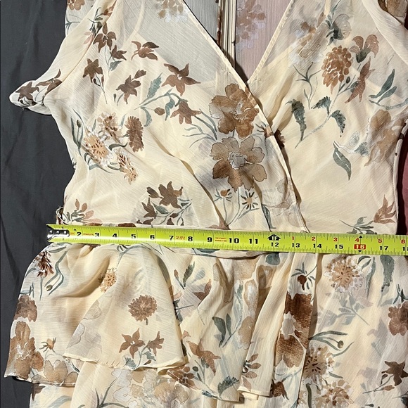 Calvin Klein Cream Floral Midi Dress - Picture 7 of 7